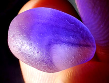 Soft Indigo-Purple 'Swoosh' Multi: Flawless - Real Davenport Beach Sea Glass