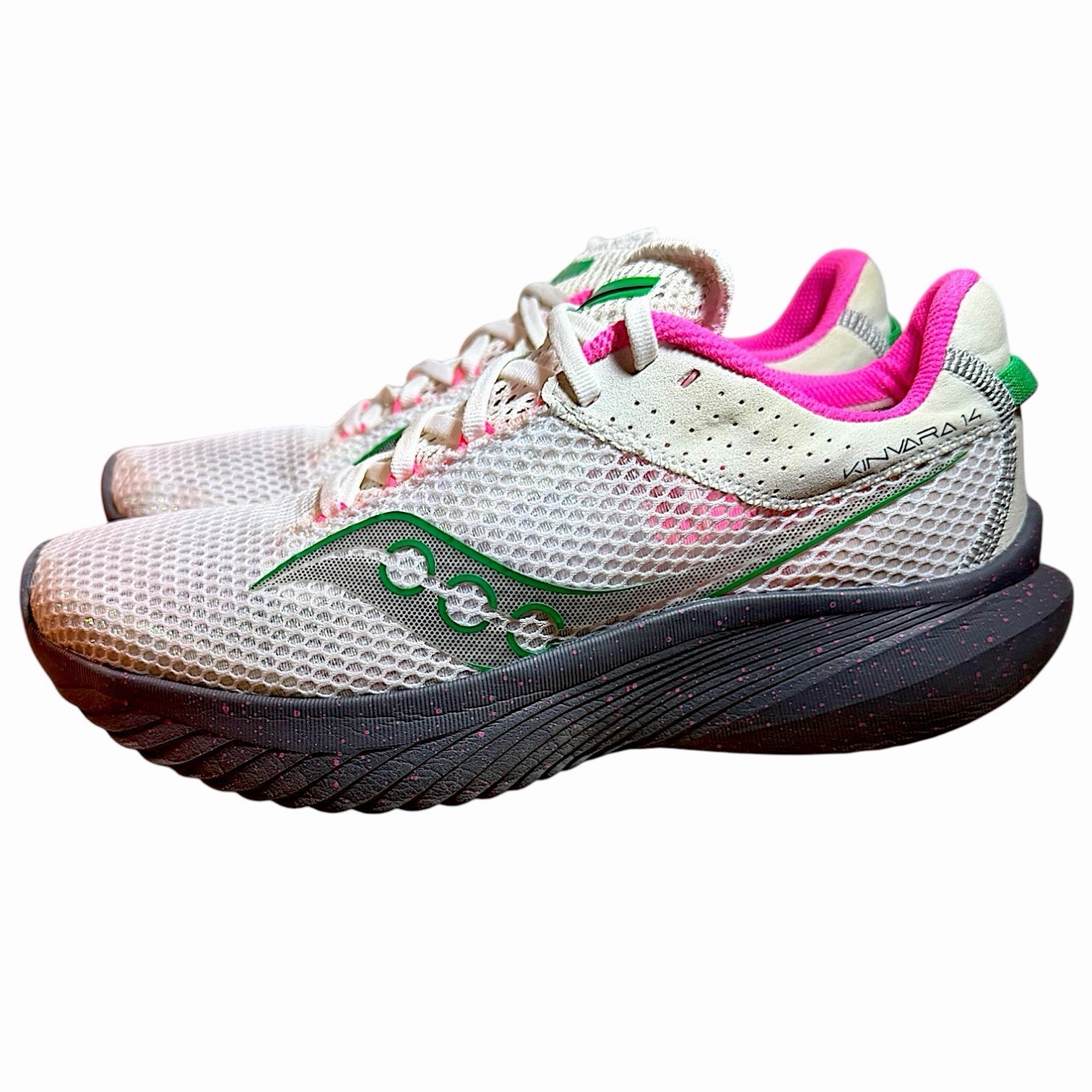 Saucony Kinvara 14 Women’s Running Shoes Sneakers White Gravel Grey Size 10 thumbnail 2