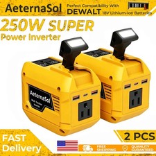 2-Pack 250W Power Inverter for Dewalt 20V Battery AC110V Outlet Portable Camping