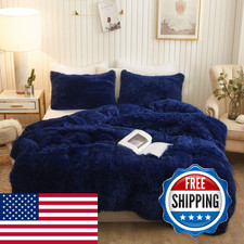 Xege Plush Shaggy Duvet Cover Set Luxury Ultra Soft Crystal Velvet Fluffy