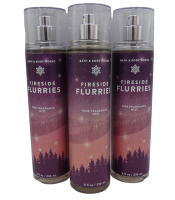 Bath & Body Works Fireside Flurries Fine Fragrance Mist (3 PACK LOT)