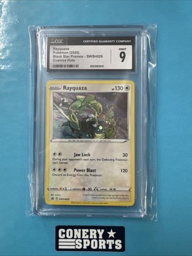 2020 POKEMON Rayquaza Black Star Promos - SWSH029 Cosmos Holo CGC 9 MINT