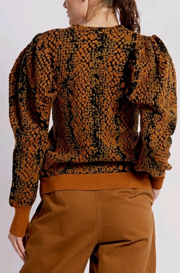 Gemma Python Jacquard Sweater Sz S SAMPLE - image 4