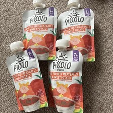 Piccolo Organic grass-fed beef meatballs sweet potato 7+ months 130g x4 Pouches