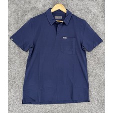 Figs Pro Technical Pique Scrub Polo Shirt Navy Blue Mens Medium M22WS1004 NWT