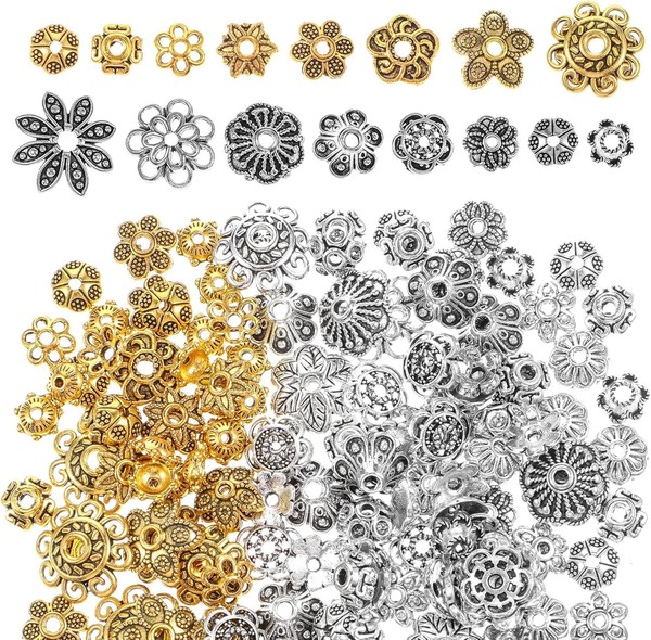 Blumen Perlenkappen Gold 300 StüCk Schmuckperlen FüR Diy ArmbäNder Ohrringe-image
