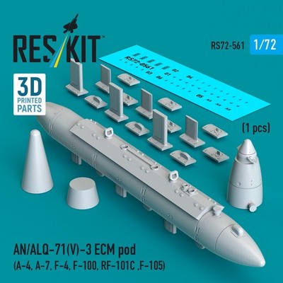 1/72 Reskit RS72-0561 AN/ALQ-71(V)-3 ECM pod (1pcs) (A-4, A-7, F-4, F-100, RF-10