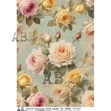 Pale Floral Pattern | A4 Rice Paper | Paper for Decoupage | AB Studios