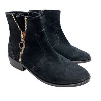 STEVE MADDEN CHANCES Genuine Leather Exposed Zipper Ankle Boots Booties sz 8