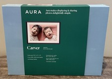 Aura Home Carver 10.5" Digital Wifi Picture Frame - Gravel with White Mat NEW