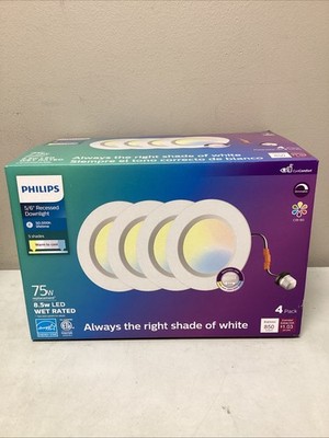 Philips 5/6 Inch 5CCT LED Retrofit Downlight 4 Pack Recessed Can Light NEW