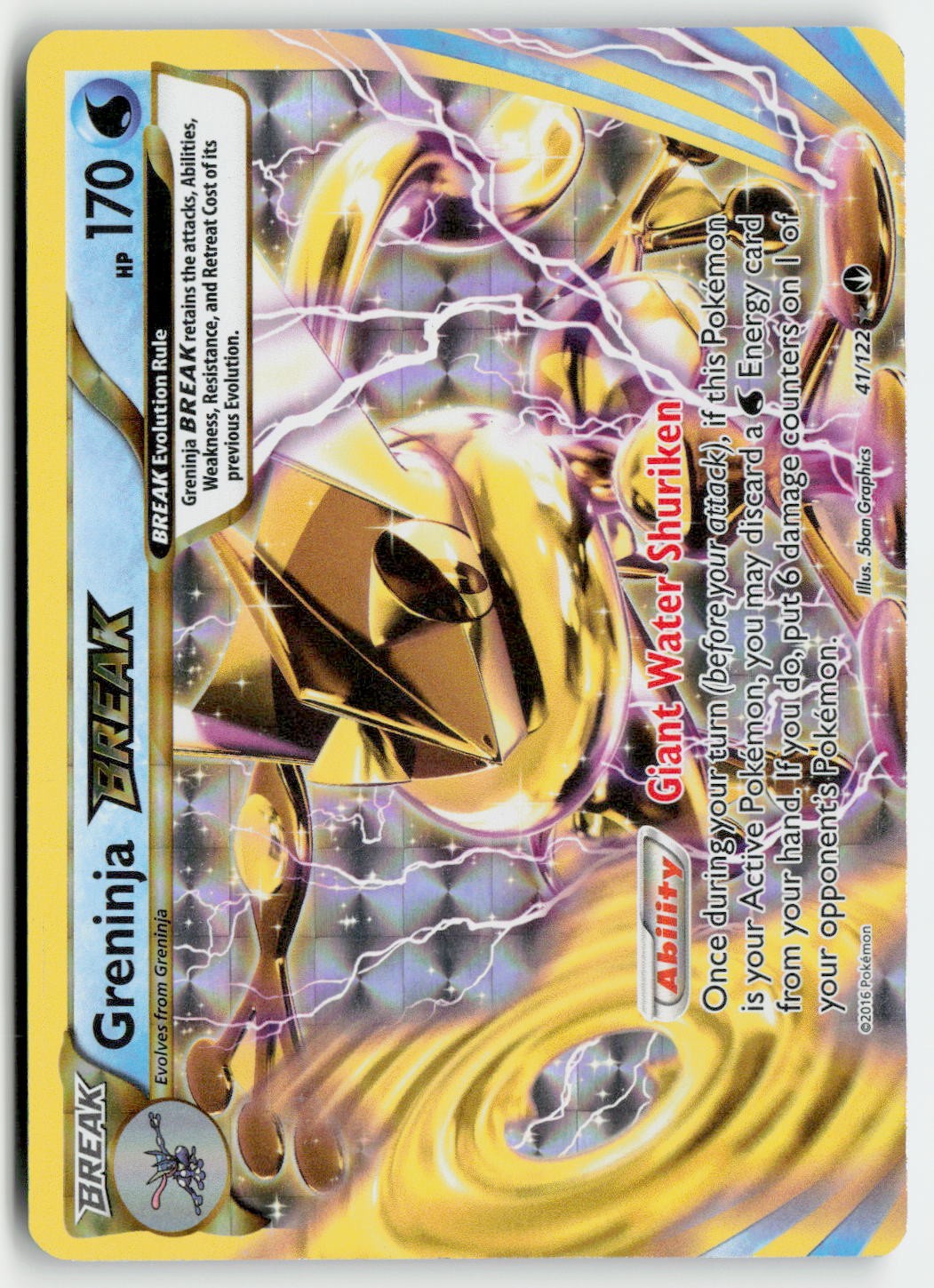 GRENINJA BREAK 41/122 BREAK RARE BREAKPOINT POKEMON HOLO MODERATELY PLAYED
