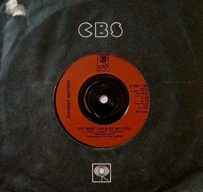 Johnny Mathis-Gone Gone Gone/The Best Days Vinyl 7" Single.1979 S CBS 7730.  - Image 2 of 4