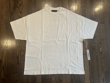 NWT Fear of God FOG Essentials Oversized Logo T-Shirt Cream Eggshell Size Medium