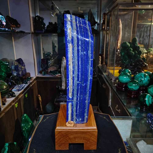 37,6 funta Naturalny Lapis Lazuli Freeform Polerowany surowy kryształ Próbka Dekoracja biura - Zdjęcie 3 z 9