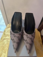 NIB Balenciaga Square Knife Monogram Mules 39.5 EU/ 9.5 US