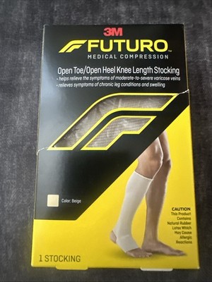Futuro Open Toe/Open Heel Stocking, Unisex, Firm Compression, 20-30 mm/Hg, 
