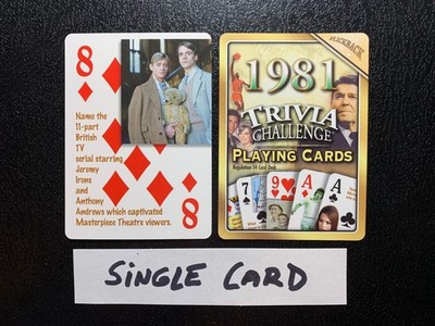 swap playing card    BRIDESHEAD REVISITED    1981 Trivia Challenge   SINGLE CARD