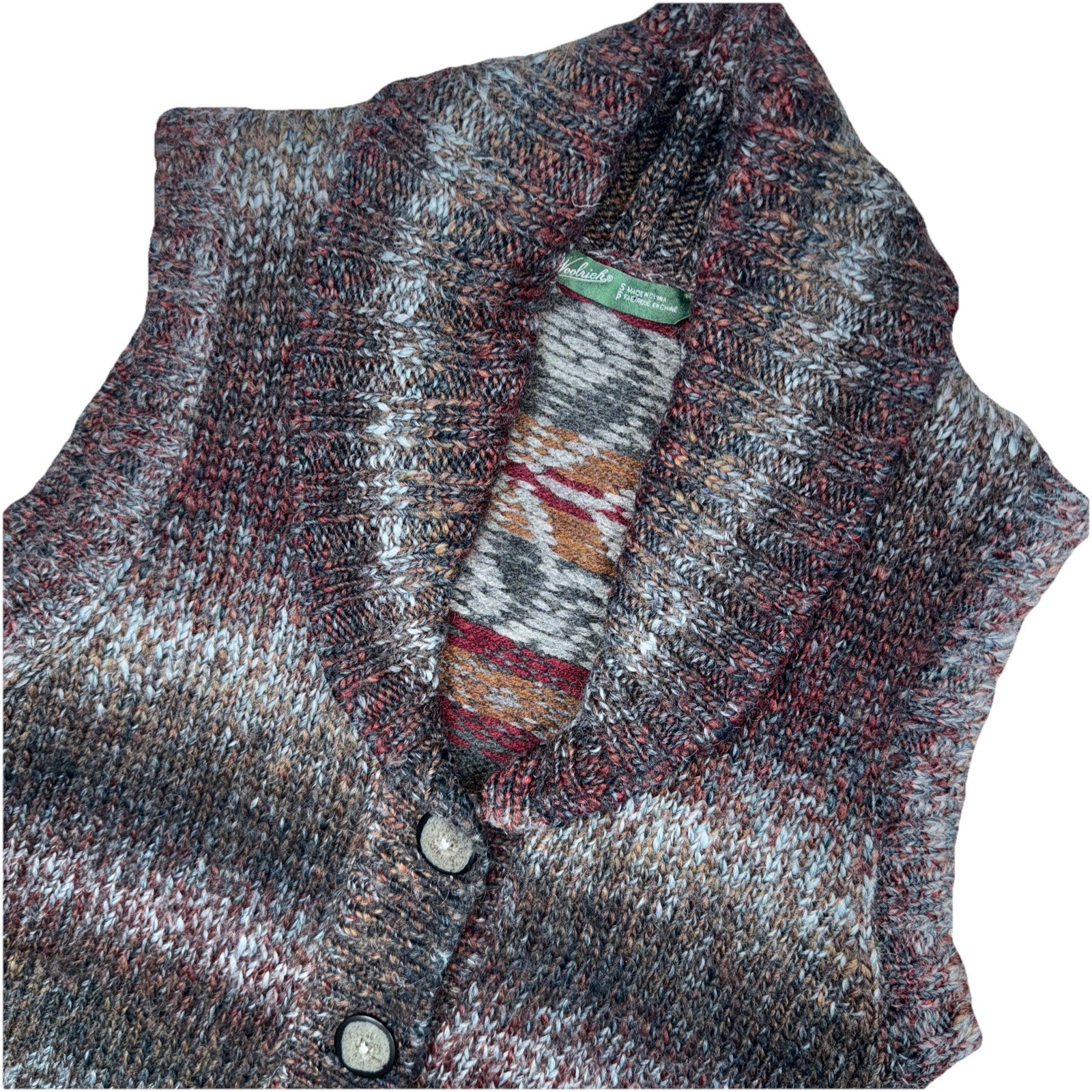 Woolrich Womens Small Button Down Wool Sweater Ve… - image 1