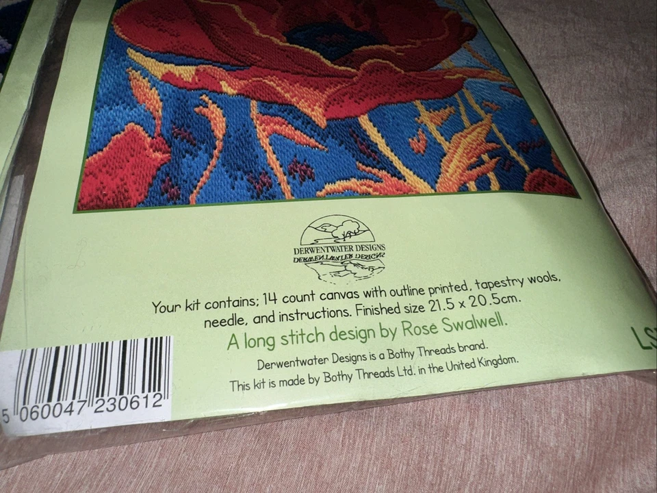 2 件套 Derwentwater Designs Poppy Head & White Poppy 长针设计全新带包装 — 第 3/4 张图片