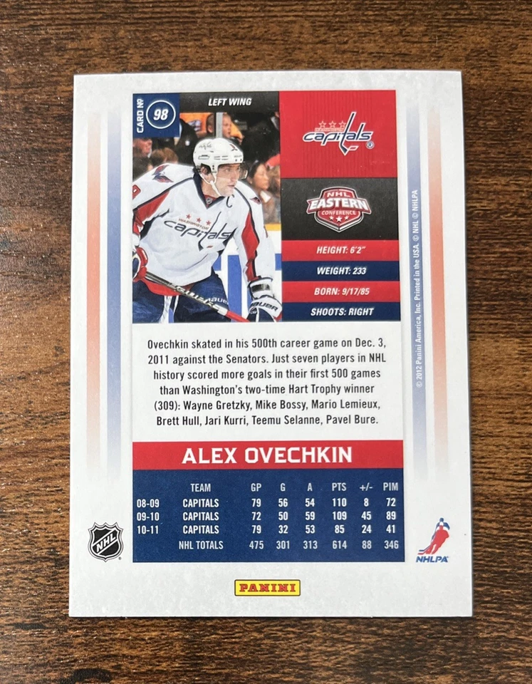 2011-12 Panini Contenders #98 Alex Ovechkin Washington Capitals - Image 2 of 2