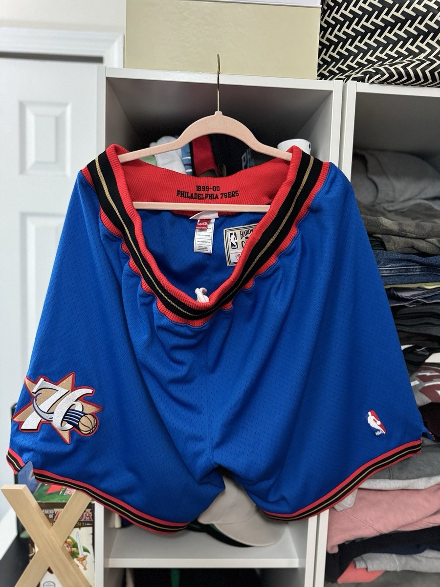 Mitchell Ness Philadelphia 76ers Authentic Blue Shorts Size 52 XXL