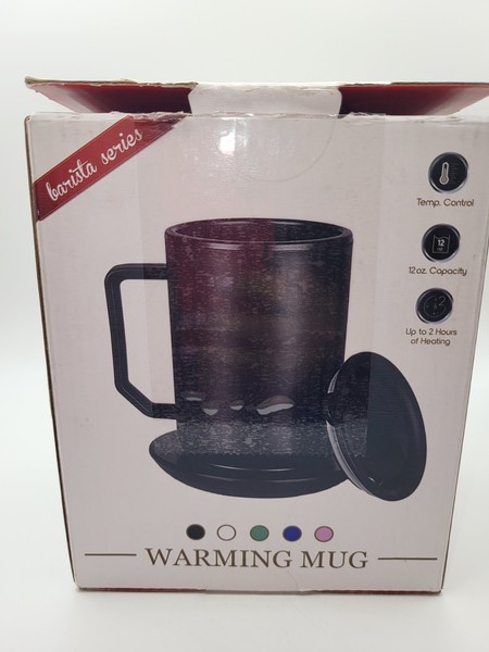 Taza de café autocalentable 12 oz. Acero inoxidable 18w con cuchara agitadora-FUNCIONA