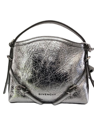 GIVENCHY Shoulder Bag Laminated Leather SLV Plain BB60NHB26C 934 Nano Voyaguer