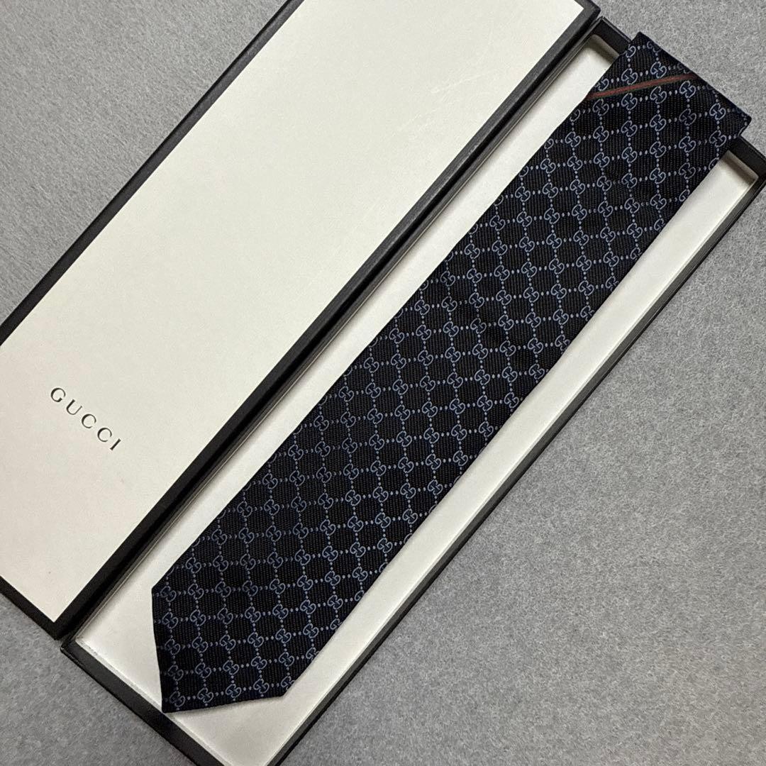 Mint Gucci Silk GG Pattern Interlocking G Black/B… - image 3