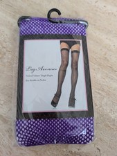 Purple Nylon Fishnet Thigh High Stockings Leg Avenue O/S 90-165 lbs 