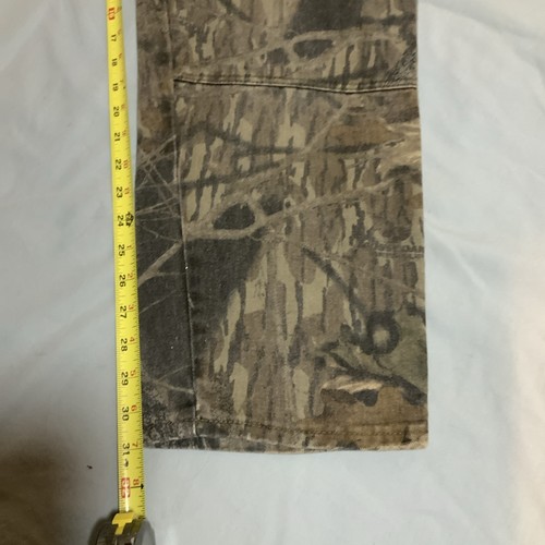 Vintage Wrangler Camo Jeans Men 34x32 Mossy Oak Forest Hunting Double Knee - Picture 9 of 11