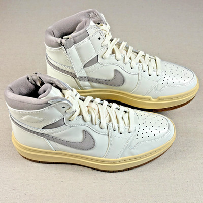 Nike Jordan 1 Elevate High Mens 9.5, Women 11 White/Grey/Brown Zipper NEW In Box