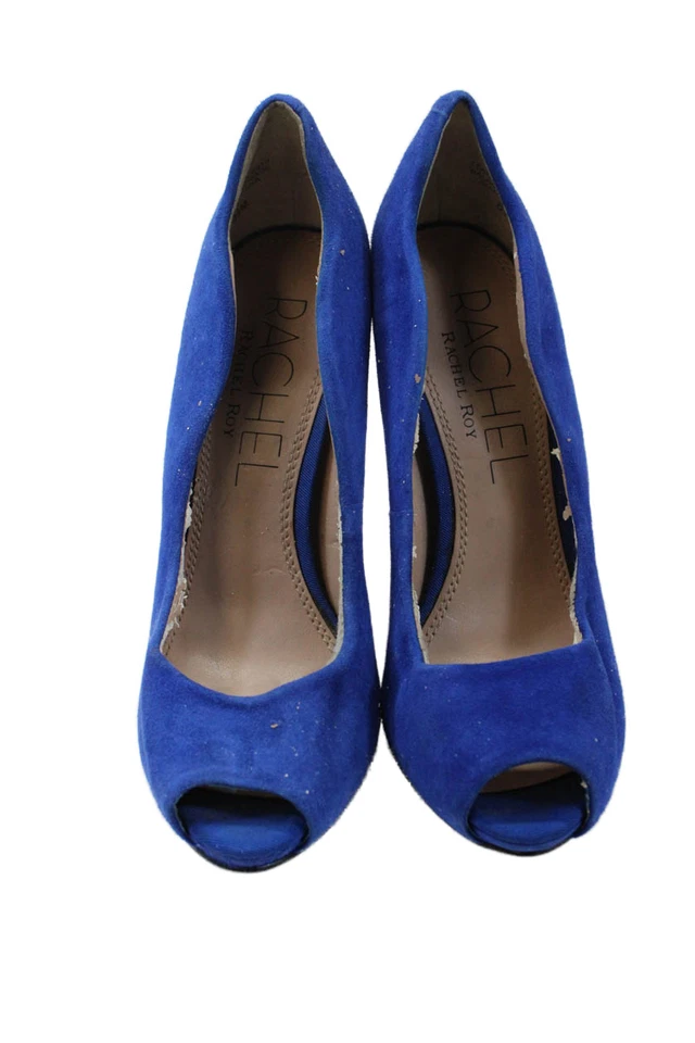 Zapatos de salón Rachel Rachel Roy de gamuza con punta abierta para mujer azul real talla 5,5 M Foto 2 de 4