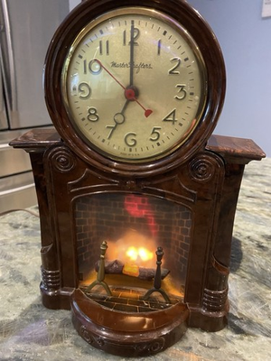 #ad Vintage Mastercrafters Fireplace Clock Model No 272 $65.00