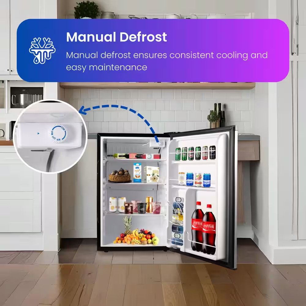 20 In. 4.5 Cu. Ft.110V Compact Refrigerator in Stainless with Reversible Door