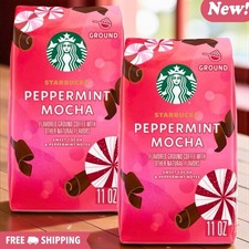 Starbucks Coffee Peppermint Mocha Ground Light Roast 11 oz 2 Bags LIMITED