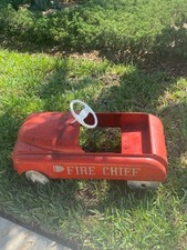 1950s red, steel Murray Fire Chief Pedal Car Vintage