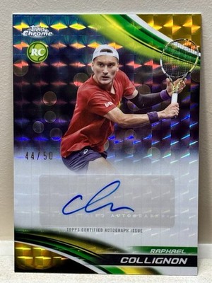 2025 Topps Chrome Tennis #CA-RCN Raphael Collignon Gold Geometric Refractor Auto
