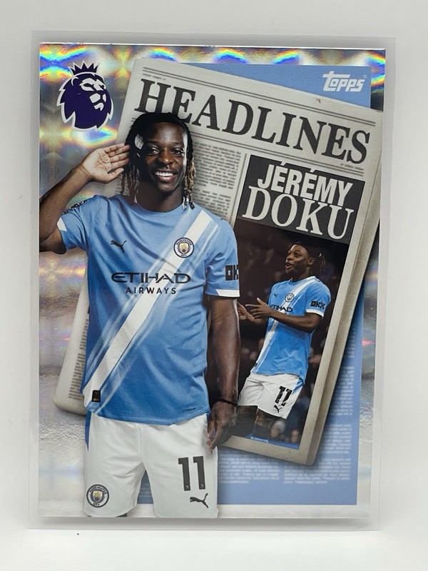 2025-26 Topps Premier League HEADLINES - Jeremy Doku #447 Manchester City