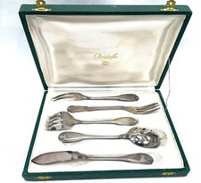 JOLI COFFRET 5 COUVERTS À SERVICE - CHRISTOFLE EN MÉTAL ARGENTÉ