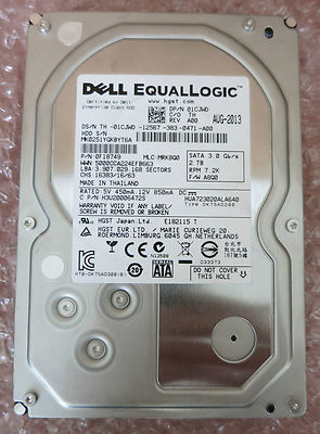 Dell EqualLogic 2TB 7.2K SATA Hard Drive H3U20006472S 01CJWD 1CJWD Firmware A8Q0