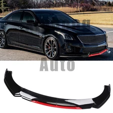 For Cadillac CTS ATS Front Bumper Lip Splitter Spoiler Body Kit Black+Red