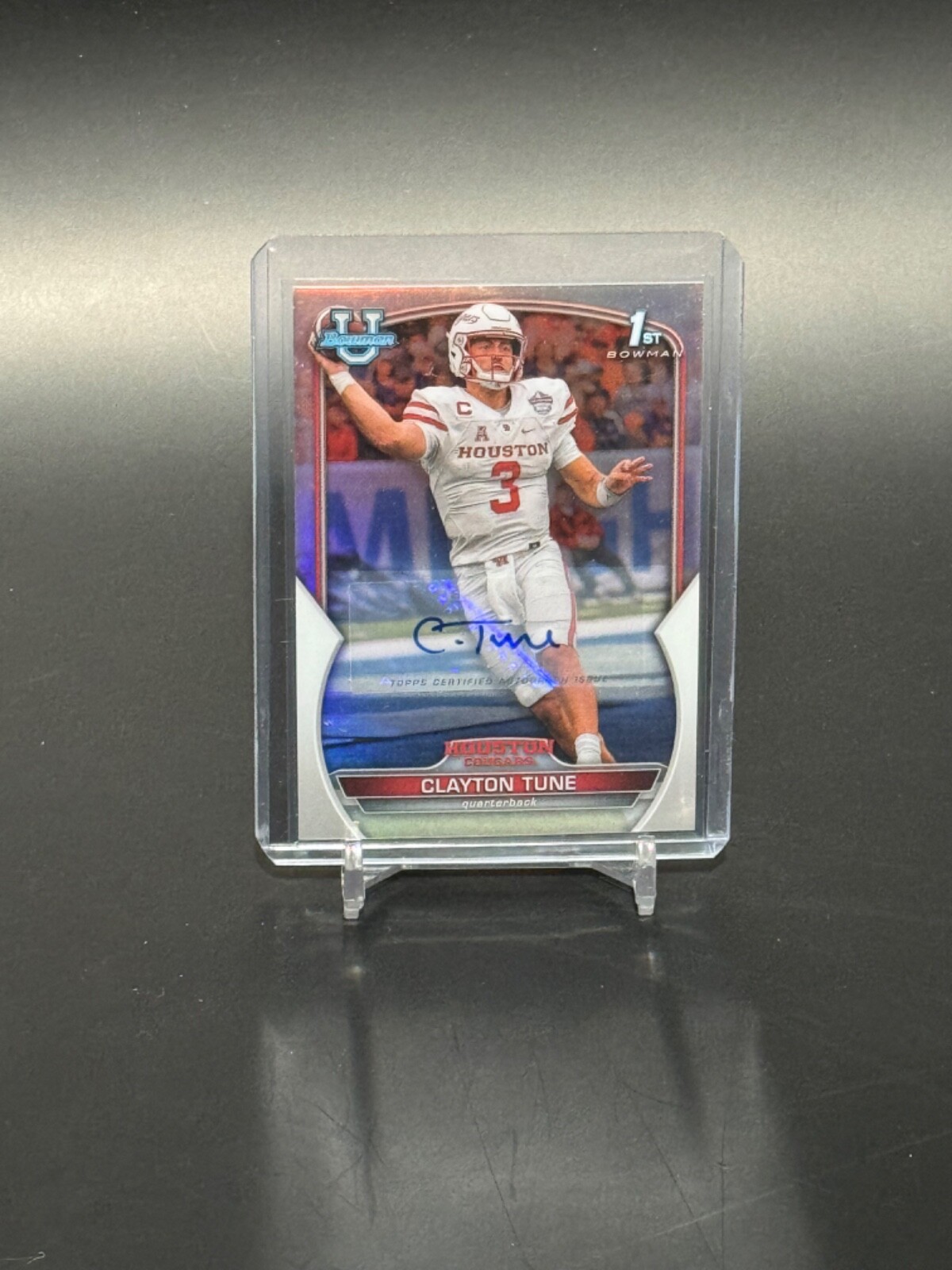 2022 Bowman U Chrome #98 Clayton Tune Refractor Auto /499 Houston Cougars