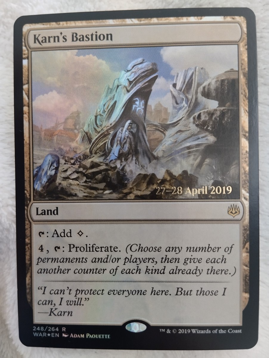 MTG KARN'S BASTION Prerelease Promo FOIL ENG NM War of the Spark
