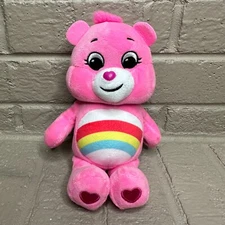 Cheer Bear Care Bear Plush Stuffed Animal Pink 9" Basic Fun Character Toy