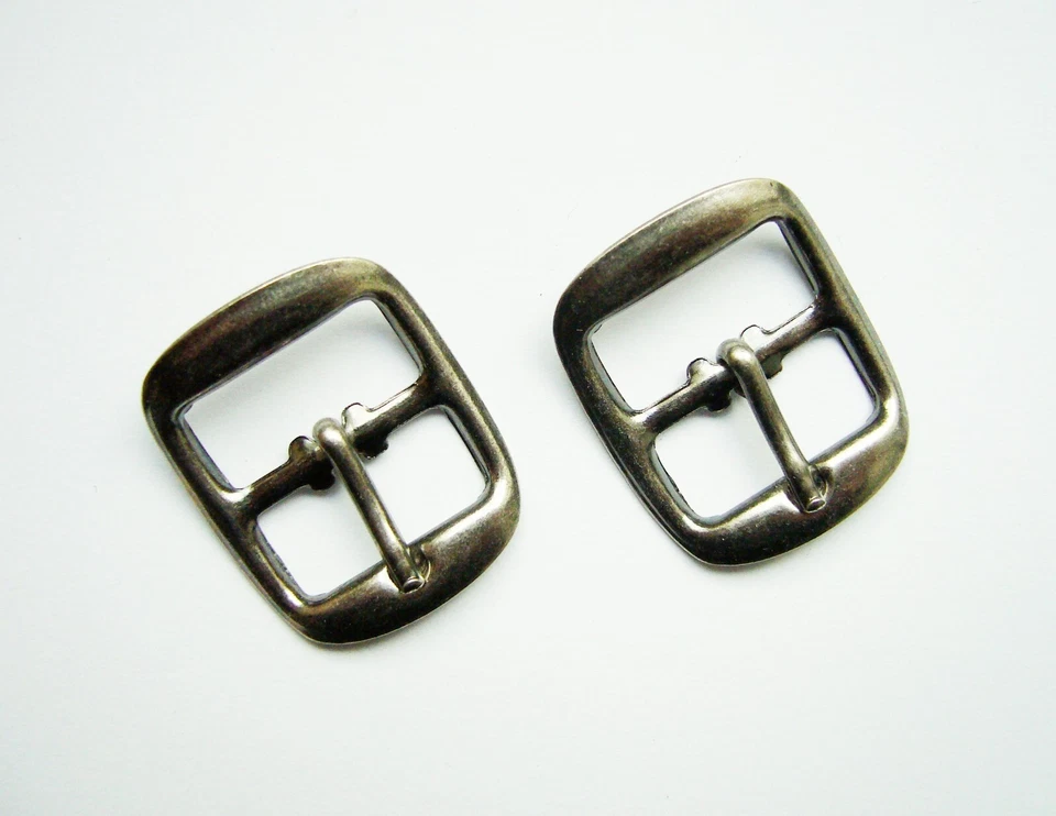5 x Gürtelschnalle, Schuhschnalle, Doppelschnalle, Stahl/Altnickel, 16mm, 5/8" - Bild 1 von 1