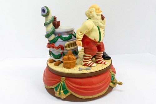 Vintage Santas Best Animated Music Box Christmas Santa Claus Wind Up Decor 1993 - Picture 3 of 18