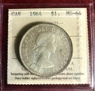 1964 CANADIAN SILVER DOLLAR MS-64