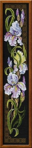 RIOLIS Counted Cross Stich Kit 841 Irises- Purple Flowers- Long Elegant Floral - Picture 2 of 3
