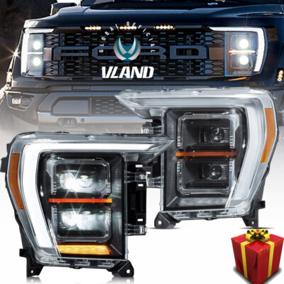 VLAND FULL LED Headlights For Ford F150 XL XLT Lariat Platinum Limited 2021-2023
